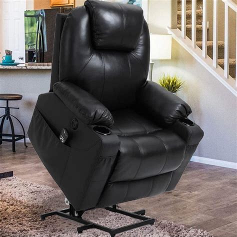 easeland genuine leather material electric power lift recliner chair sofa with massage and heat