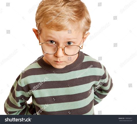 Serious Boy Portrait Eyeglasses Stock Photo Edit Now 128056871