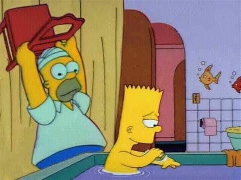 Revenge Bart Hits Homer With A Chair The Simpsons Simpsons Meme Homer