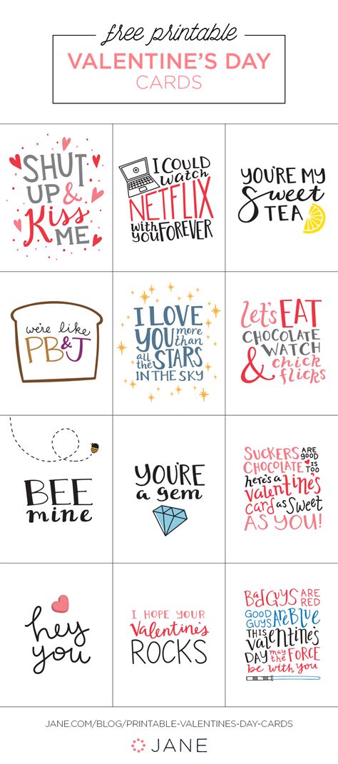 Printable Valentines Day Cards Jane Blog