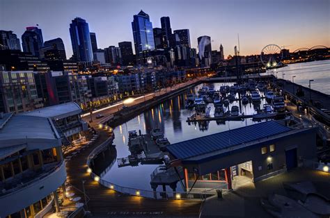 Architecture Bridges Buildings Cities City Downtown Night