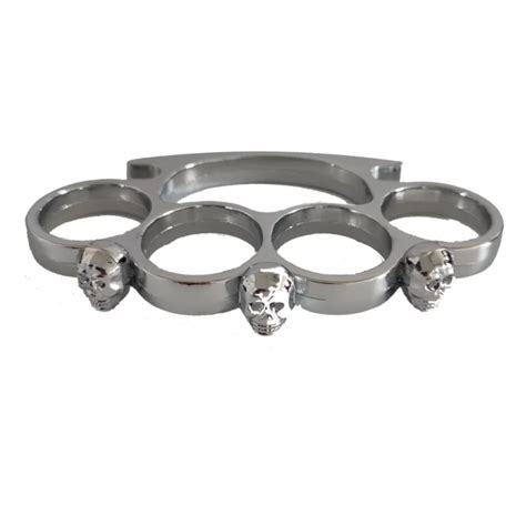 Silver Skulls Brass Knuckle Wicked Store