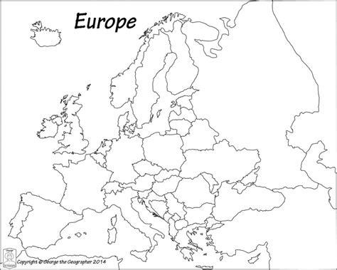 Printable Blank Map Of Europe