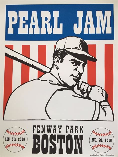 2016 Pearl Jam Fenway Park Shuss Poster Signed By Artist — Pearl Jam