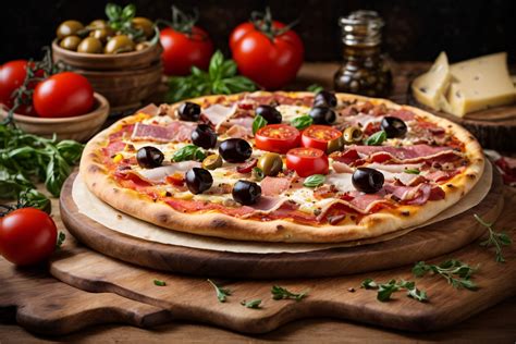 Richly Decorated Italian Pizza Free Stock Photo Public Domain Pictures