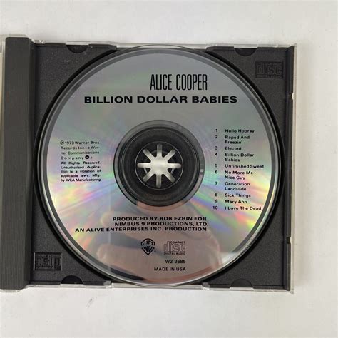 Alice Cooper Billion Dollar Babies Cd 1973 16 Ebay