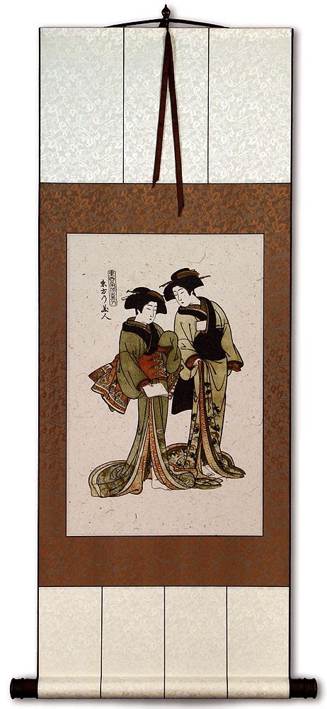 Beauties Of The East Japanese Woodblock Print Repro Wall Scroll