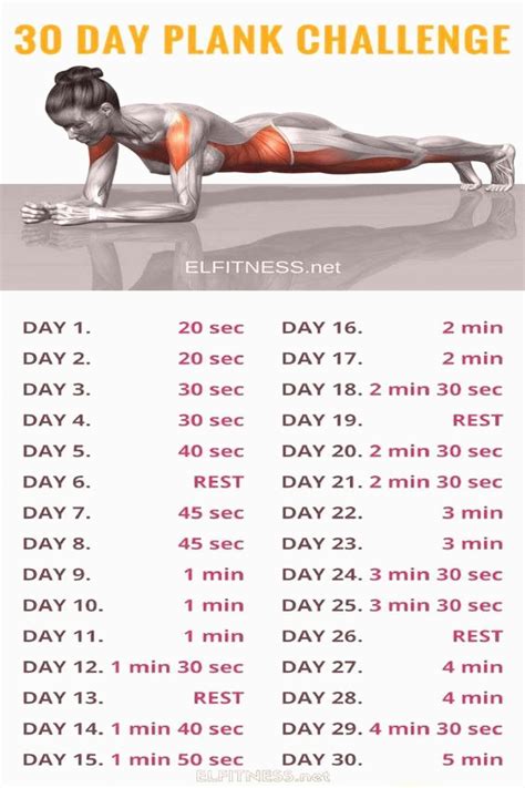 30 Day Plank Challenge To Strengthen Abs Core Muscles Easy Yoga