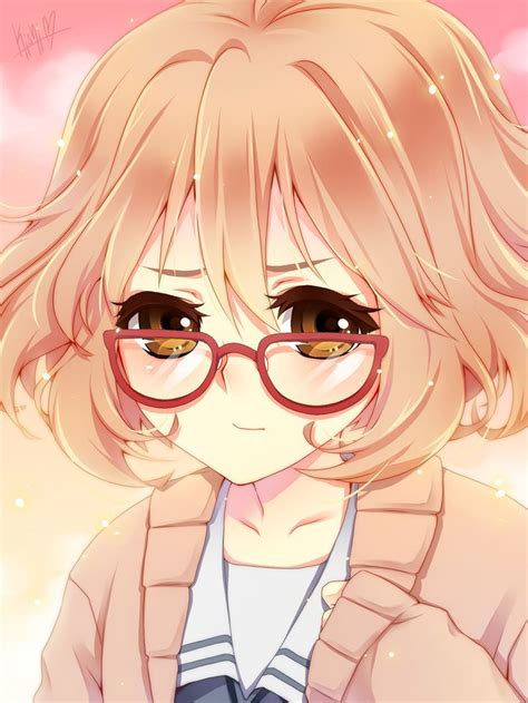 Anime Girl With Short Blonde Hair And Glasses