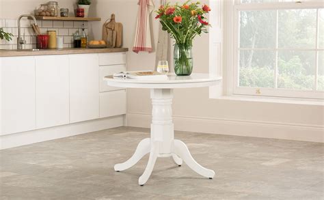 Kingston Round White 90cm Dining Table Furniture Choice