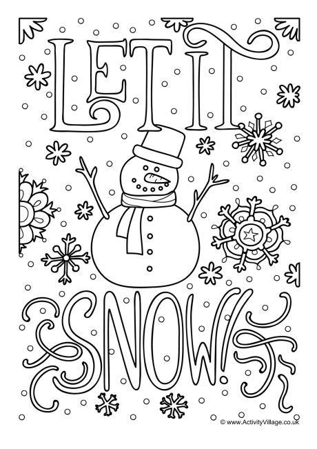 Let It Snow Colouring Page Coloring Pages Coloring Book Pages