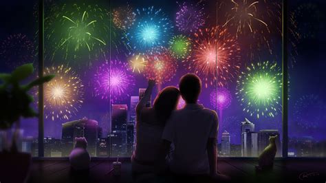 Anime Fireworks Hd Wallpapers Wallpaper Cave