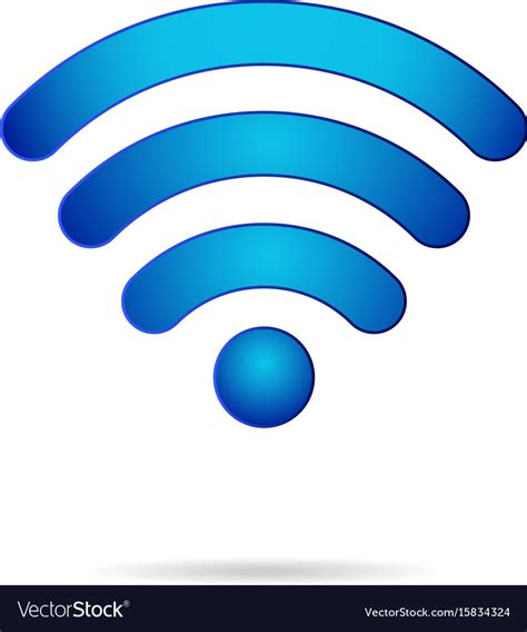 Wifi 3d Symbol Wireless Connection Icon Royalty Free Vector