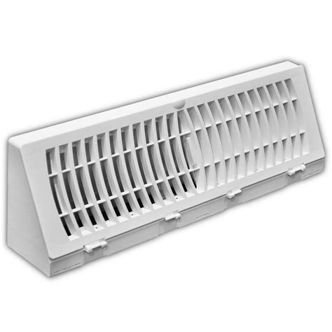 These base board diffuser type air vents ensure pleasant air flow along with a furbished look of your home. Everbilt 15 in. White Plastic Baseboard Diffuser Supply ...