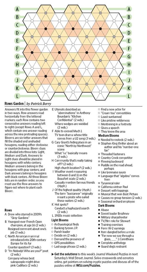 The Wsj Daily Crossword Edited By Mike Shenk Wall Street Journal