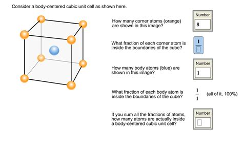 Solved Consider A Body Centered Cubic Unit Cell As Shown Chegg Com
