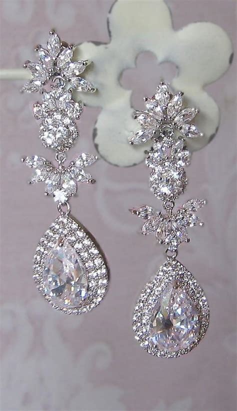Stunning Crystal Chandelier Earrings, Swarovski Rhinestone Earrings