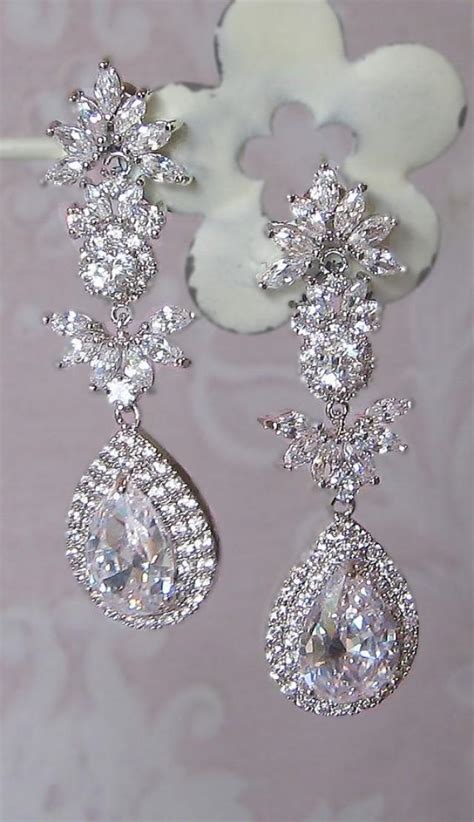 Stunning Crystal Chandelier Earrings Swarovski Rhinestone Earrings