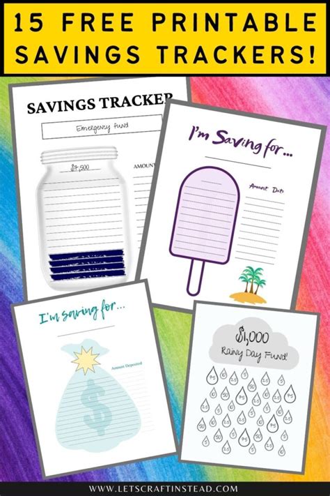 15 Totally Free Printable Savings Trackers For Instant Download