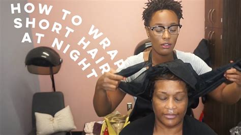 The very next morning, don't get your hair wet or shower!. How to wrap short hair | pixie cut |at night - YouTube
