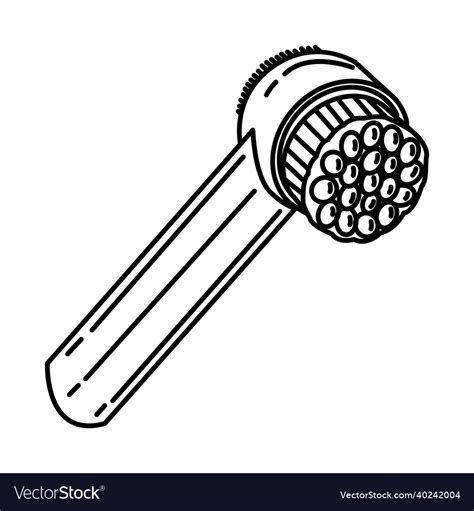 Facial Cleansing Brush Icon Doodle Hand Drawn Vector Image
