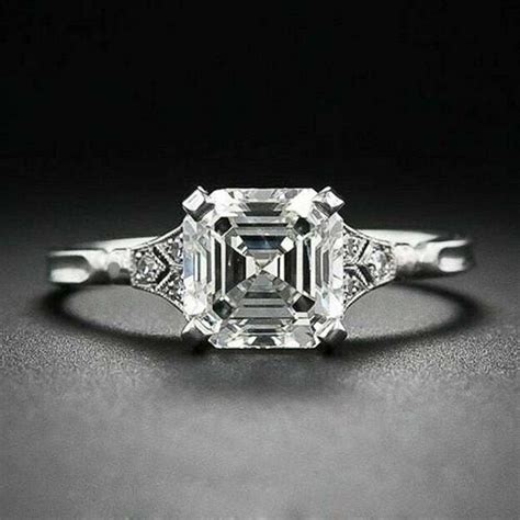 270ctw Asscher Cut Engagement Ring Asscher Solitaire Ring Etsy India