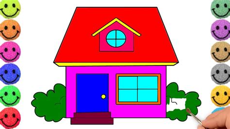 House Drawing For Kids Drawing House For Learning Colors Simple