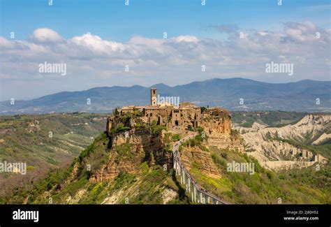 Panoramic Aerial View Of Civita Di Bagnoregio With A View Of The