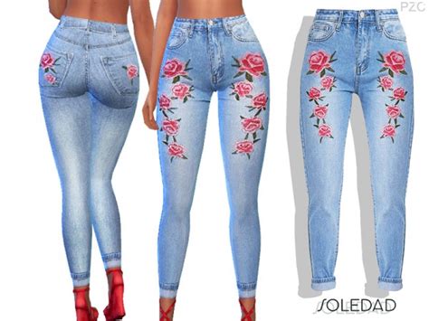 The Sims Resource Soledad Embroidered Skinny Jeans By