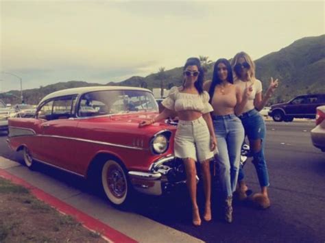 A Sexy Road Trip In A Vintage Car Thats How Kardashian Sisters Are