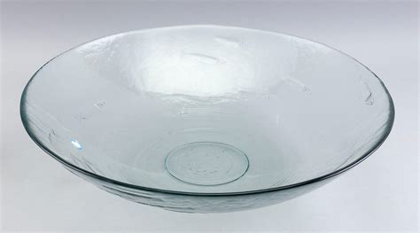 Lot Large Ecoglass Recycled Glass Bowl Spain Contemporary Height 4” Diameter 18 75”