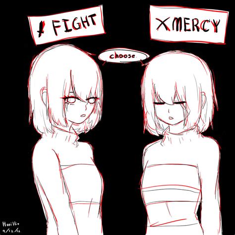 Undertale Fight Or Mercy Chara And Frisk By Horikn On Deviantart