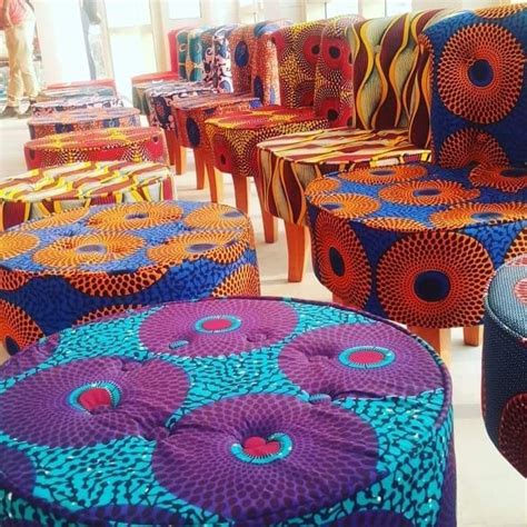 Ankara Stools African Home Decor African Furniture African Inspired