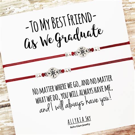 These graduation gift ideas are not only totally useful and practical, but they're super cute and affordable. Set of Two Best Friend Bracelets with Graduation Card ...