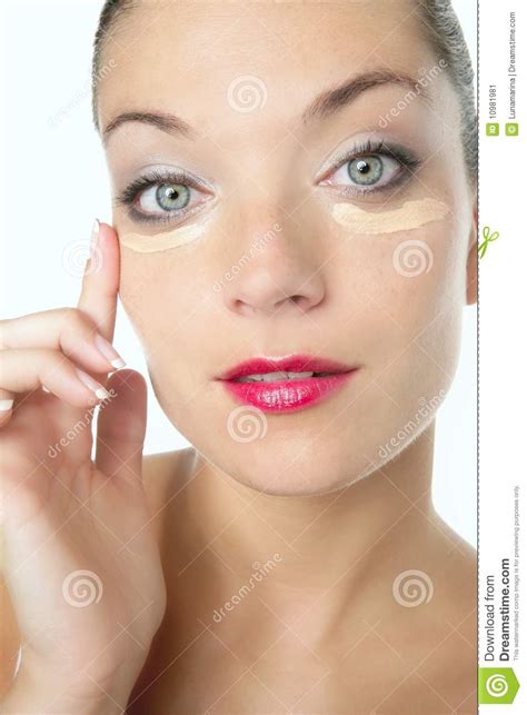 Beauty Cosmetic Portrait Of A Red Lips Woman Stock Image