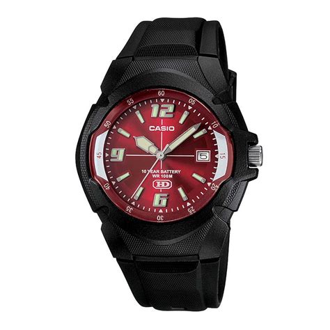 Casio Mens 10 Year Battery Sport Watch Blackred Mw600f 4av