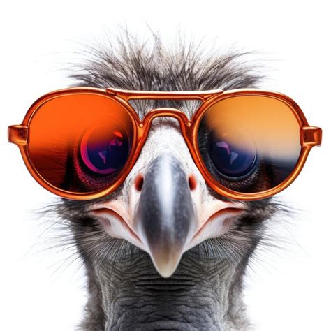 Premium Ai Image Closeup Of Ostrich With Sunglasses On White Background