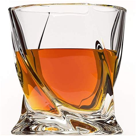 Crystal Whiskey Glass Set Of 4 Premium Lead Free Crystal Glasses Twist Tasting