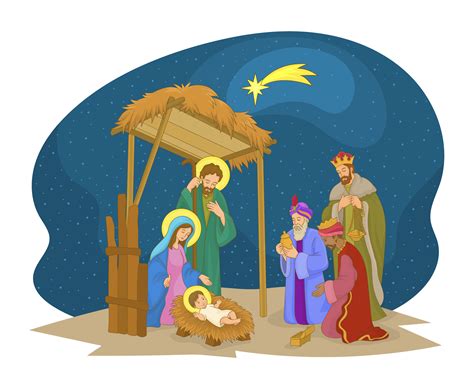 Christmas Nativity Scene Vector Art Icons And Graphics For Free Download