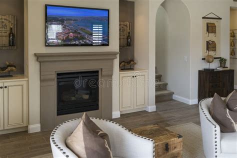 Model Home Living Room And Television Editorial Stock Image Image Of