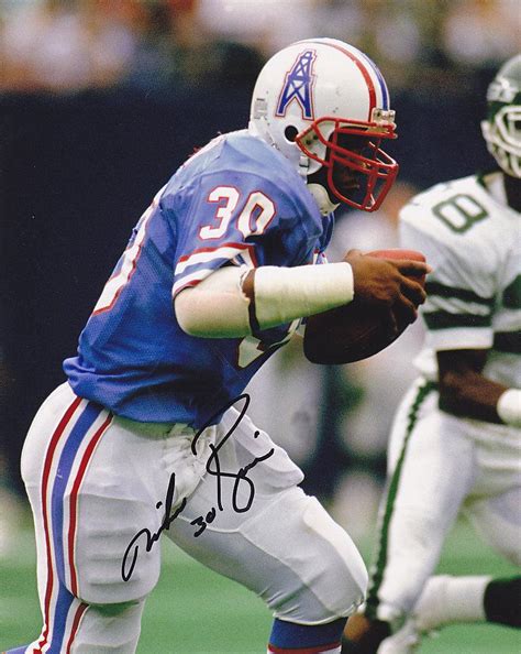 Houston oilers nfl reebok throwback cuffed knit hat blue. Mike Rozier Autographed Picture - 8x10