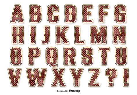 Gem Style Alphabet Set 102665 Vector Art At Vecteezy