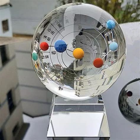 80mm Crystal Ball Polished Sphere Feng Shui Glass Ball 12 Solar Terms