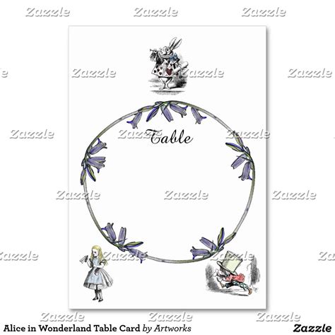 Create Your Own Table Card Zazzle Table Cards Alice In Wonderland
