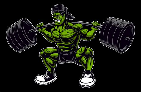 Coloured Vector Illustration Of A Bodybuilder With Barbell 539168