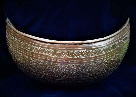 Indo Persian Kashkul, 19th Century in Antique Copperware