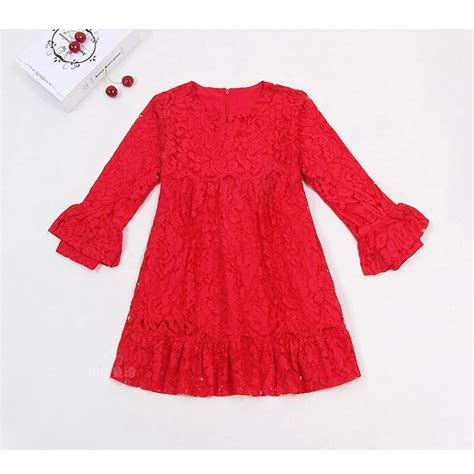 2017 In Spring And Autumn New Girls Cotton Lace Dress Children Long