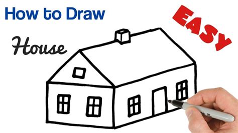How To Draw House Easy Art Tutorial For Beginners Youtube