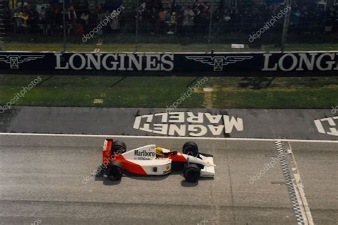 Ayrton Senna Nel 1991 Imola F1 Gran Prix — Foto Editoriale Stock © Eddygaleotti 9449891