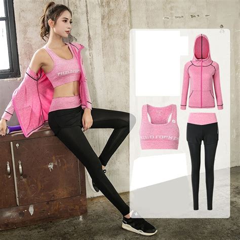 News Sport Jacketbrapants Quick Dry Girls Breathable Yoga Suits 3 In 1 Pink Running Suit